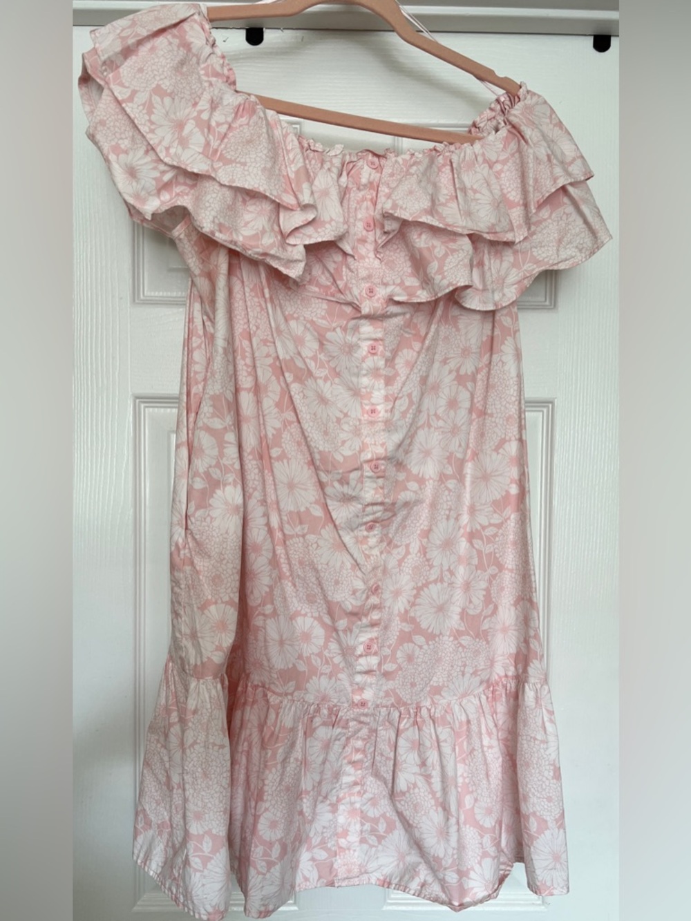 Lisa Marie Fernandez Pale Pink Floral Dress - Sz 1X